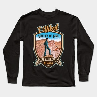 I Hiked The Fire Wave at Valley of Fire Nevada Retro Style Long Sleeve T-Shirt